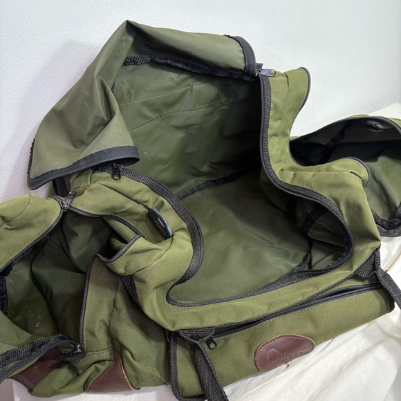 ORVIS Large Canvas Leather Duffel Duffle Bag *flaw* - Picture 15 of 16